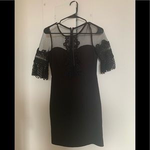 Black dress with mesh detail